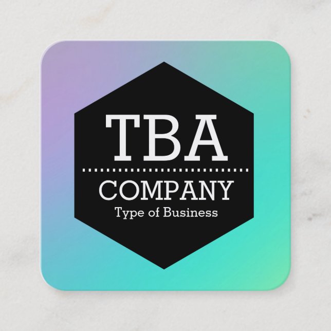 Schwarzer Hexagon - Weiche Gradient Quadratische Visitenkarte (Vorderseite)