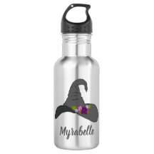 Schwarzer Hexenhut mit Personalisierten Blume