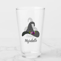 Schwarzer Hexenhut mit Personalisierten Blume