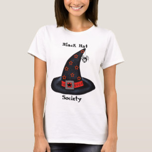 Schwarzer Hexenhut mit Sternen und Spider-Shirt T-Shirt