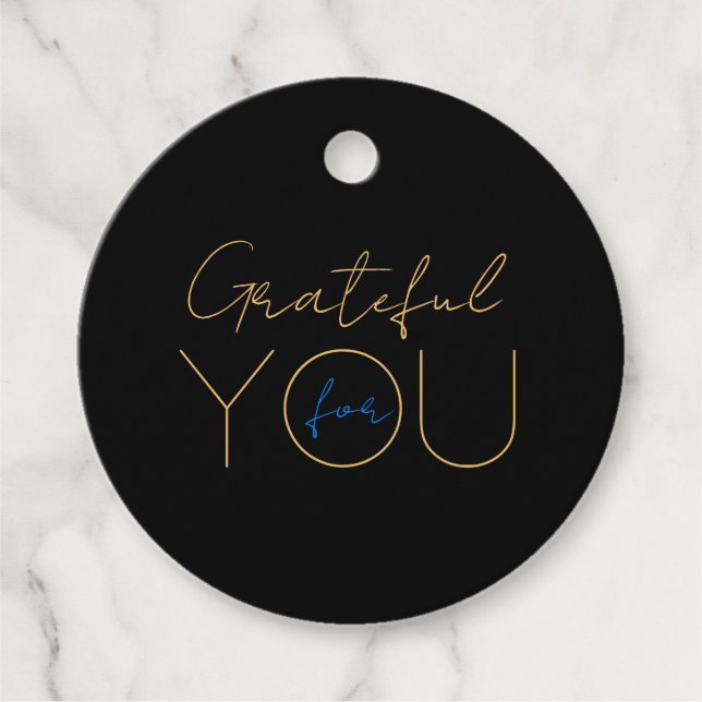 Schwarzer Hintergrund Dankbare Liebesmarken Geschenkanhänger (Vorderseite)