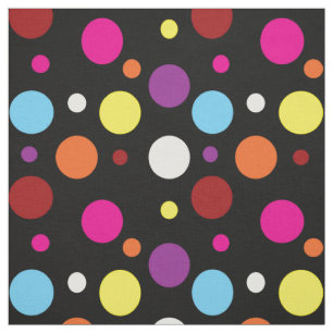 Schwarzer Hintergrund farbenfrohe Polka Dots Muste Stoff