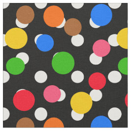 Schwarzer Hintergrund farbenfrohe Polka-Punkte-Des Stoff
