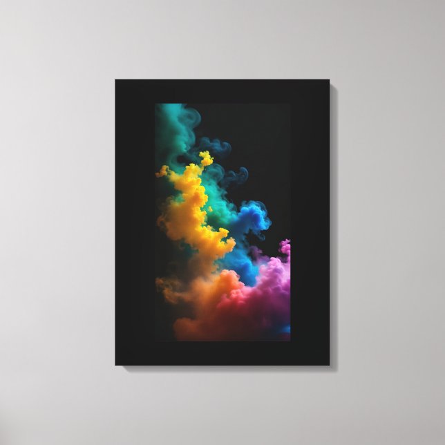 Schwarzer Hintergrund Gestrickte Canvas Print" Leinwanddruck (Vorderseite)