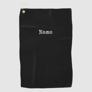 Schwarzer Hintergrund mit personalisiertem Text Golfhandtuch