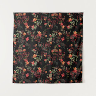 Schwarzer Hintergrund - Nahtloses Muster Wandteppich