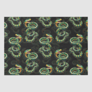 Schwarzer Hintergrund Schlange Muster Design Seidenpapier