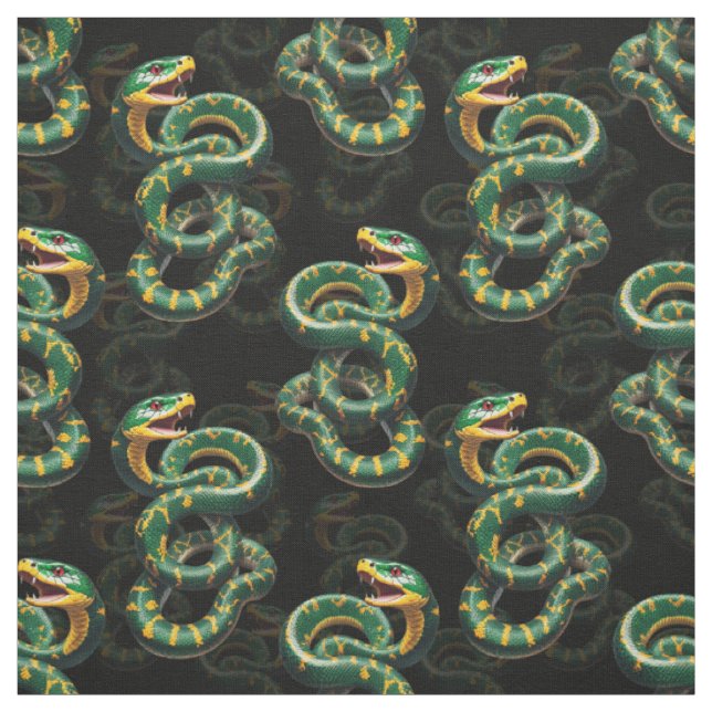 Schwarzer Hintergrund Schlange Muster Design Stoff (Muster)