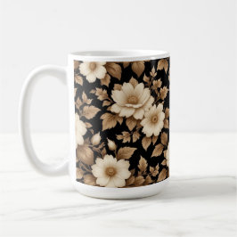 Schwarzer Hintergrund Weiße Blume Kaffeetasse