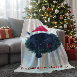 Schwarzer Hirte Welpe in einem Kranz Fleecedecke