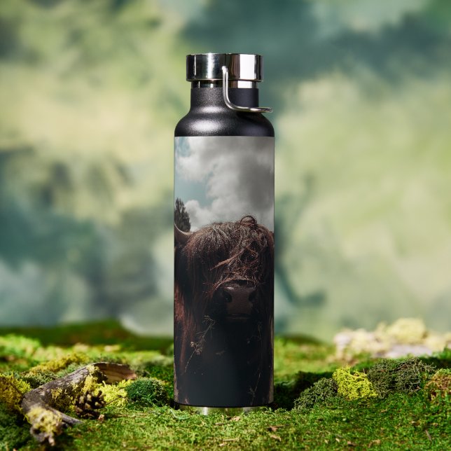 Schwarzer Hochland Schottische Kuh Weiden Vintag R Trinkflasche (Außenbereich)