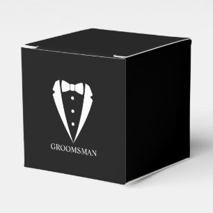 Schwarzer Hochzeits-Smokinganzug und Fliege für Tr Geschenkschachtel