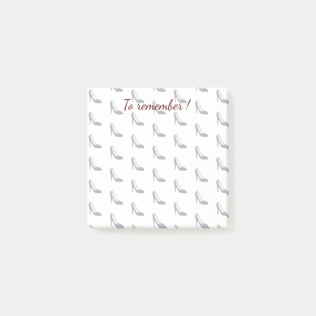 Schwarzer hoher Heels Emoji Post-it Klebezettel (Vorderseite)