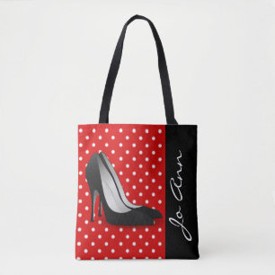 Schwarzer hoher Heels-rotes weißes