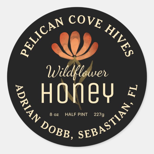 Schwarzer Honig Wildblume Runder Aufkleber (Vorderseite)