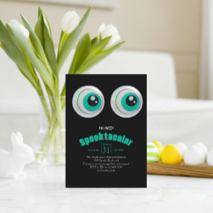 Schwarzer Horror Augen Spooktacular Halloween-Part Postkarte