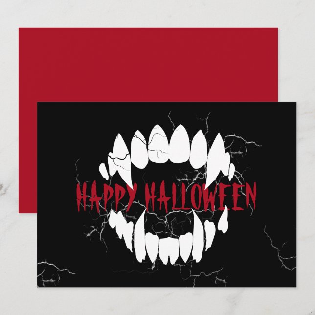 Schwarzer Horror Dracula Feiertagskarte (Vorne/Hinten)