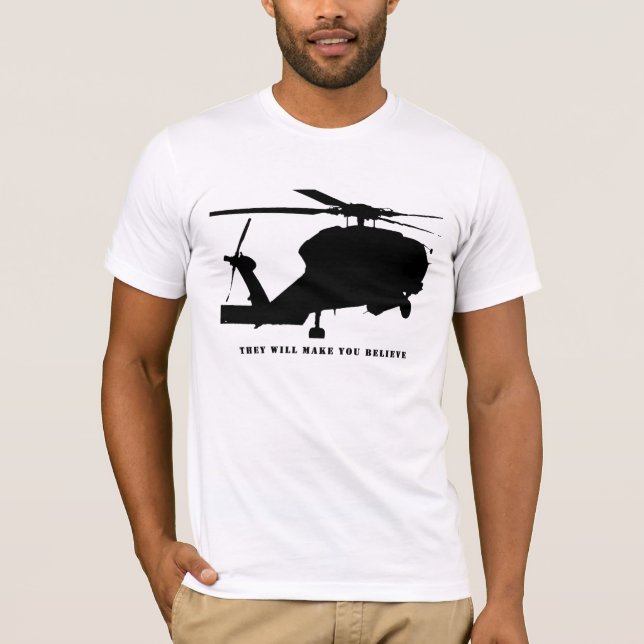 schwarzer Hubschrauber T-Shirt (Vorderseite)