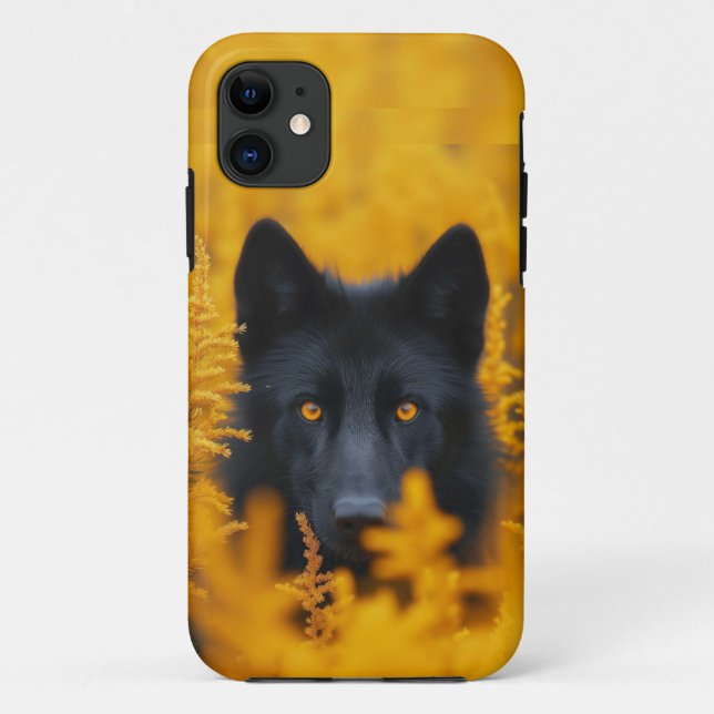 Schwarzer Hund mit Atemberaubenden Goldaugen Case-Mate iPhone Hülle (Rückseite)