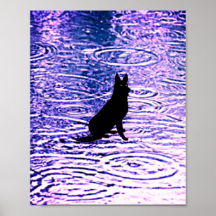 Schwarzer Hund mit Piercing-Augen-Plakat Poster