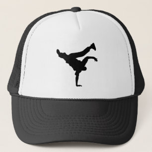 Schwarzer Hut BBOY Pose 1 Truckerkappe