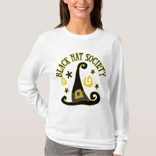 Schwarzer Hut-Gesellschafts-T-Shirt T-Shirt