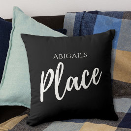 Schwarzer Individuelle Name Kissen