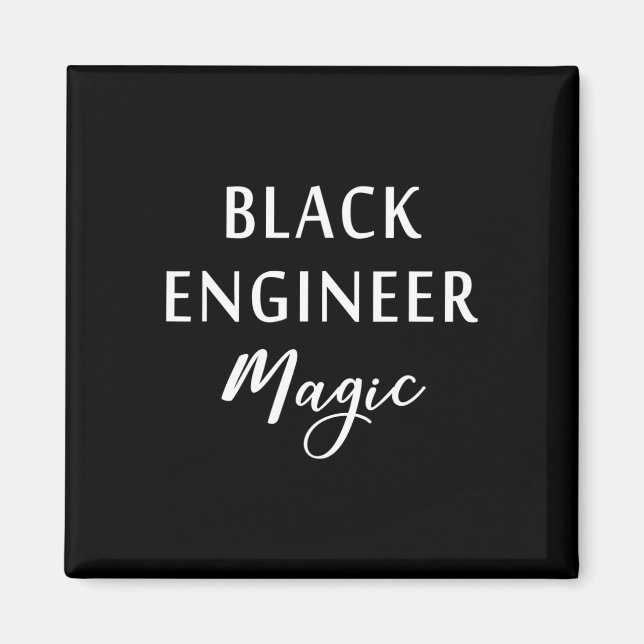 Schwarzer Ingenieur Magie Schwarzer Geschichtsmona Magnet (Vorne)