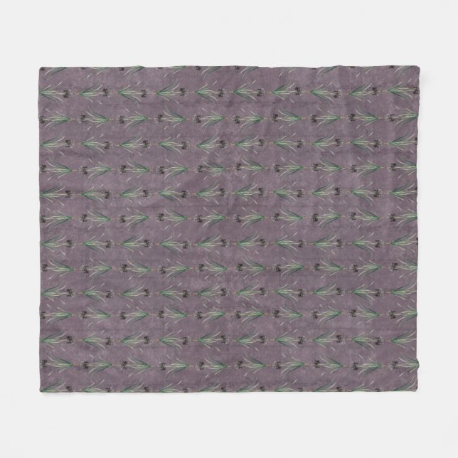 Schwarzer Iris auf antiken Tapisserien Fleecedecke (Vorderseite (Horizontal))