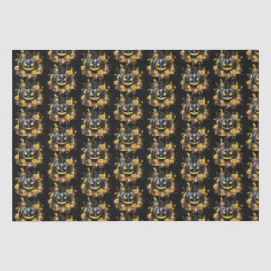 Schwarzer Jack-O' Lantern Pattern Halloween Seidenpapier