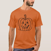 Schwarzer Jack-O-Lantern Pumpkin-Kontur auf Orange