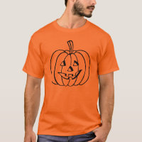 Schwarzer Jack-O-Lantern Pumpkin-Kontur auf Orange