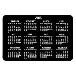 Schwarzer Jahreskalender 2016 große flexible Magne Magnet