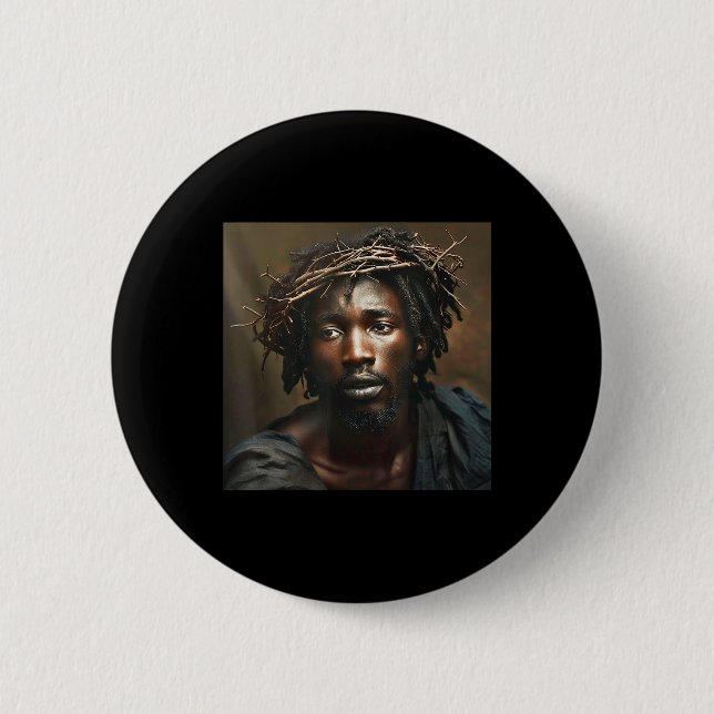 Schwarzer Jesus, Christentum, Kirche, Christus, Je Button (Vorderseite)