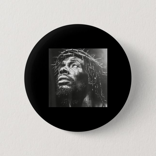 Schwarzer Jesus, Christus, Kirche, Christus, Jesus Button (Vorderseite)