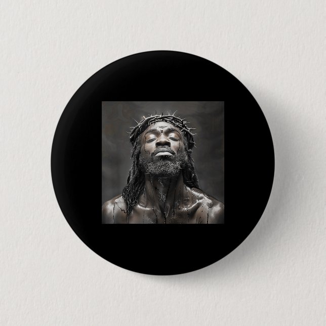 Schwarzer Jesus, Christus, Kirche, Christus, Jesus Button (Vorderseite)
