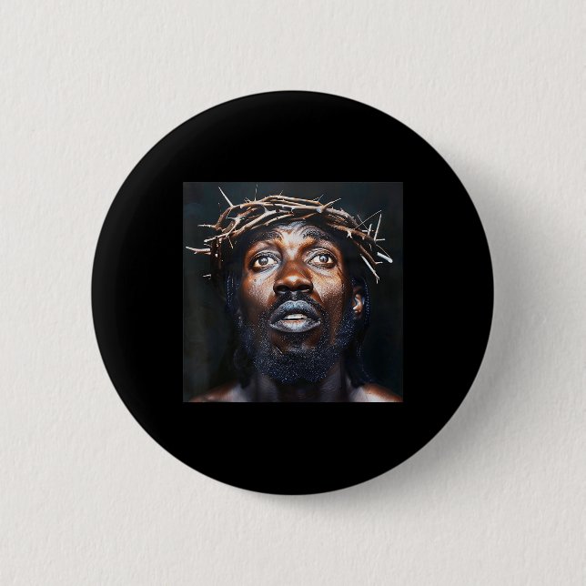 Schwarzer Jesus, Christus, Kirche, Christus, Jesus Button (Vorderseite)