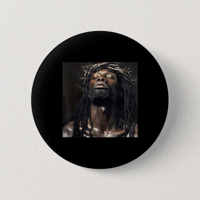Schwarzer Jesus, Christus, Kirche, Christus, Jesus Button (Vorderseite)