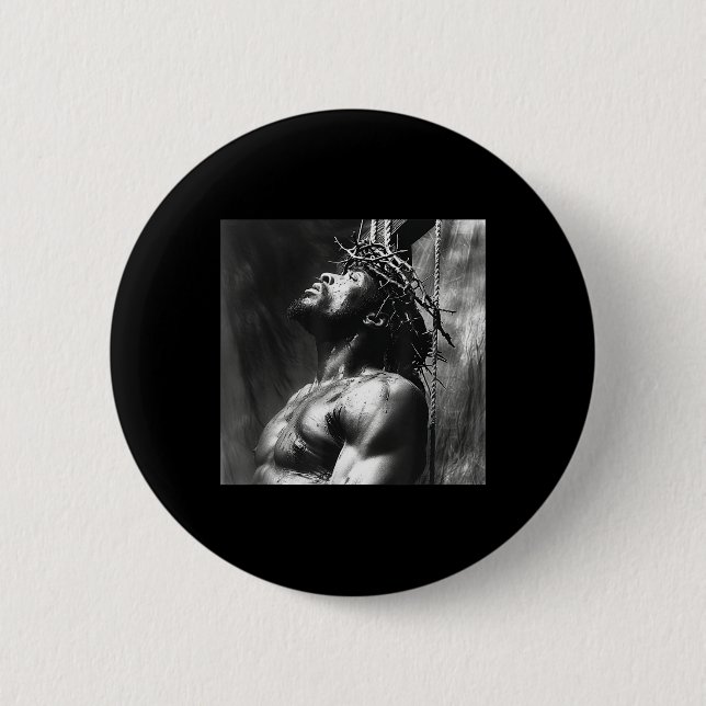 Schwarzer Jesus, Christus, Kirche, Christus, Jesus Button (Vorderseite)