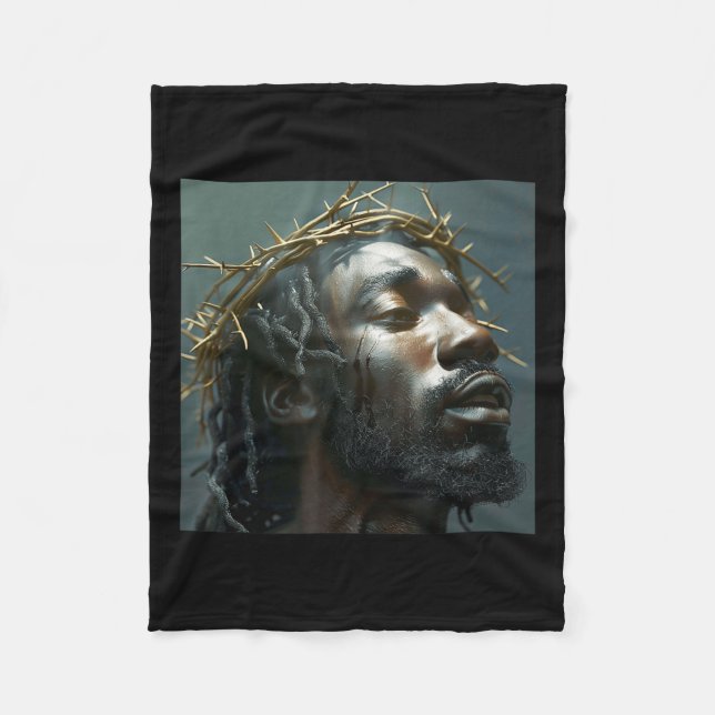 Schwarzer Jesus, Christus, Kirche, Christus, Jesus Fleecedecke (Vorderseite)