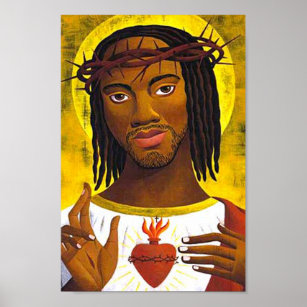 Schwarzer Jesus-Portrait Poster