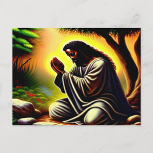 Schwarzer Jesus Prachen in Gethsemane Postkarte