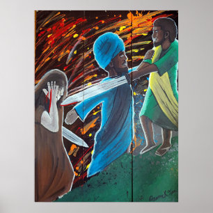 Schwarzer Jesus verhaftet in Gethsemane Poster