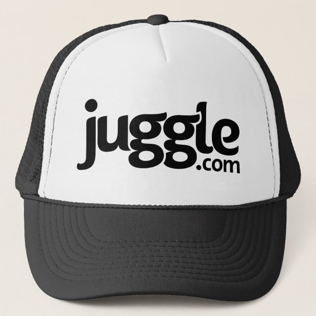 Schwarzer Juggle.com-Logo-Hut Truckerkappe (Vorderseite)