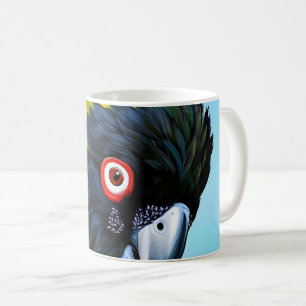 Schwarzer Kakadu mit gelben Federn Kaffeetasse