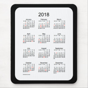 Schwarzer Kalender des Feiertags-2018 durch Janz Mousepad