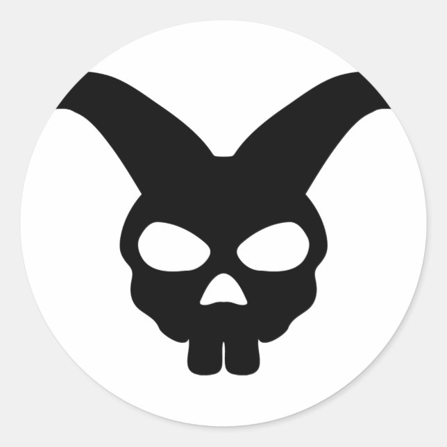 Schwarzer Kaninchenmöwe Runder Aufkleber (Vorderseite)