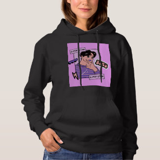 schwarzer Kapuzenpullover mit langem Arm Hoodie