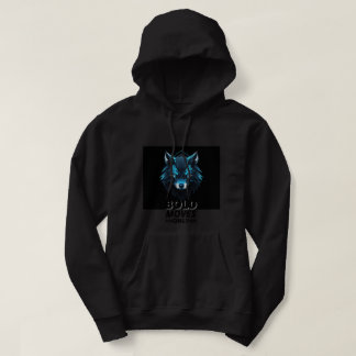 schwarzer Kapuzenpullover mit Wolf-Design Hoodie