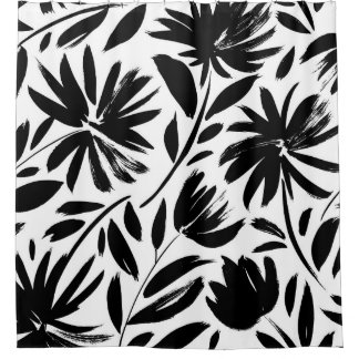 Schwarzer Kasten: Vintages Chrysanthemum Duschvorhang